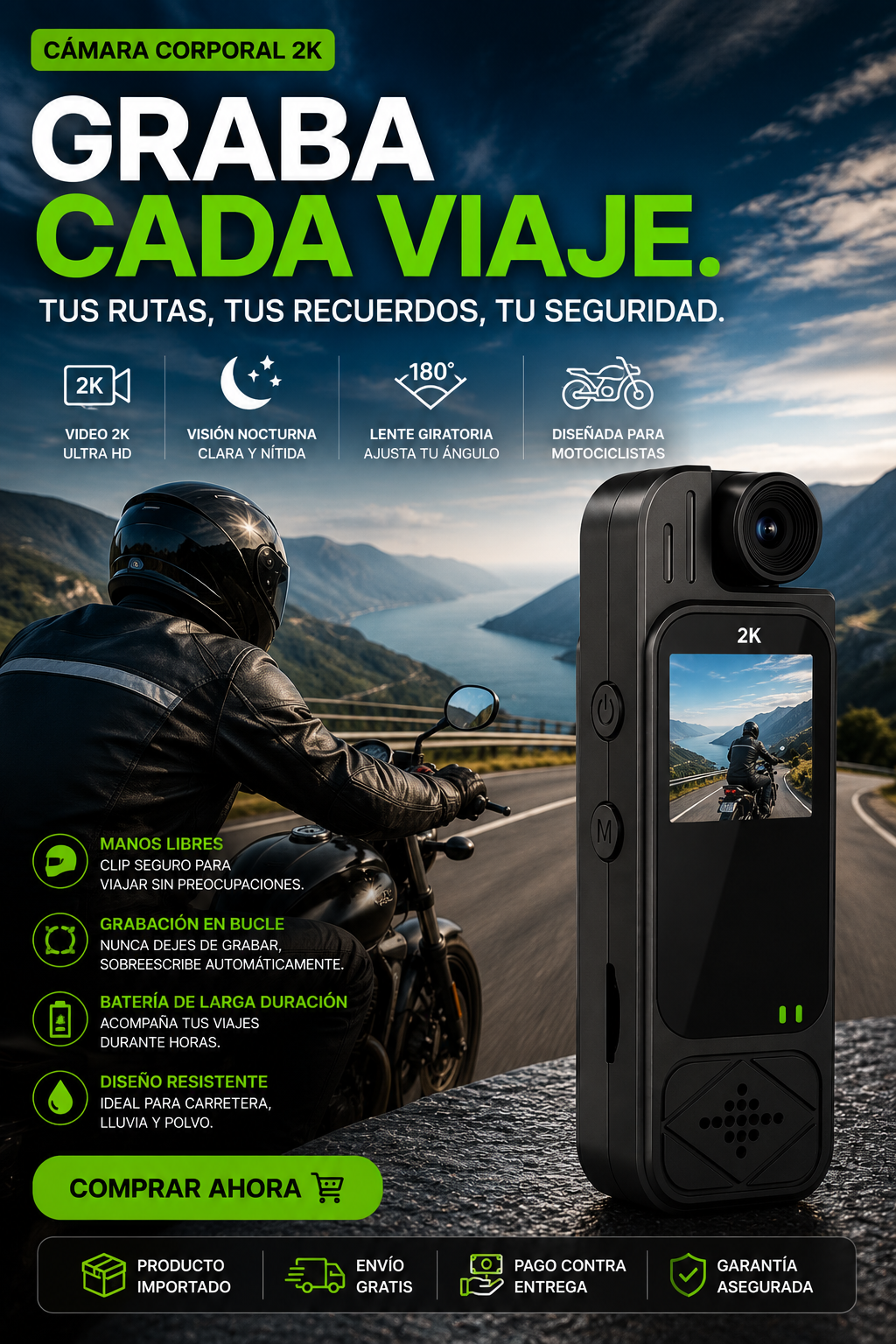 Videocamara Corporal Con Pantalla